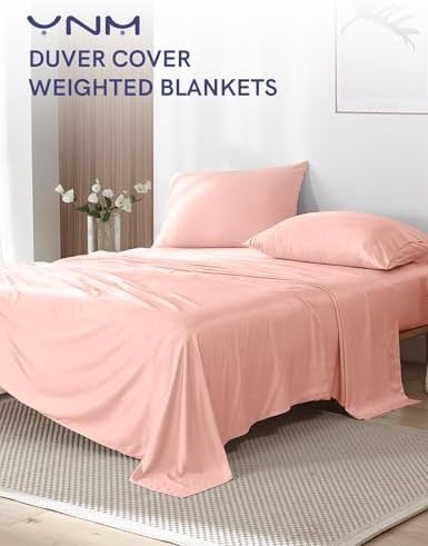 YnM Exclusive Cooling Duvet Cover for Weighted Blankets with 16 Strings (Pink Rose, 60"x80") - Image 2