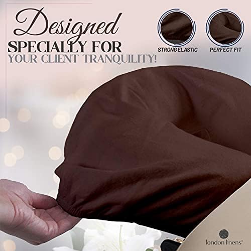 London Linens Premium Extra Thick 100% Cotton Flannel Massage Face Cradle Cover, Includes 4pcs (4, Mocha) - Image 4