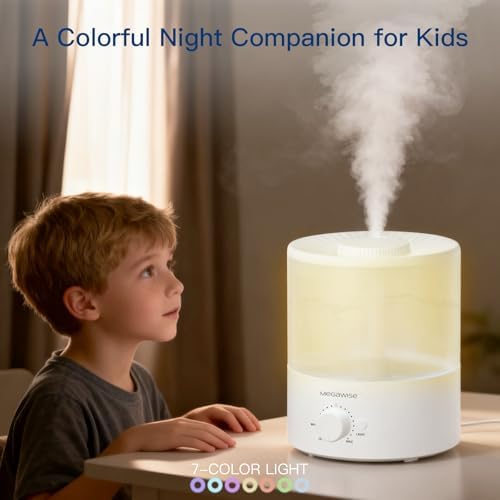 MEGAWISE Cool Mist Humidifier, 2L Tank, Quiet Operation, Auto Shut-Off - Image 6