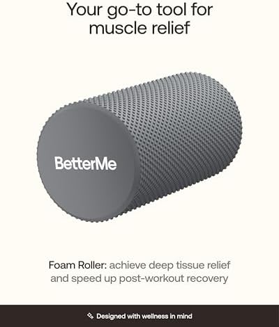 BetterMe Foam Roller for Muscle Recovery – High Density Exercise Roller for Back &Legs – Deep Tissue Massage Roller for Tension, Relief & Stretching (Stone Gray) - Image 2