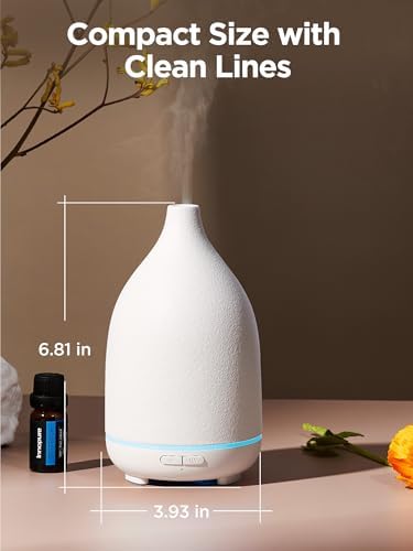 InnoGear 150ml Ceramic Essential Oil Diffuser, Diffusers for Home, White - Image 2