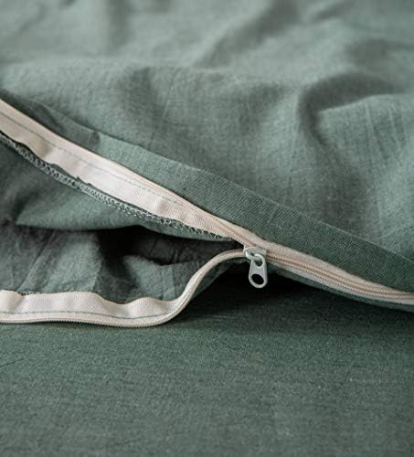 F.Y.Dreams 100% Washed Cotton Duvet Cover for Weighted Blanket 48x72 inches with 16 Ties, Zipper on Long Side/Grass Green/Just Duvet Cover - Image 4