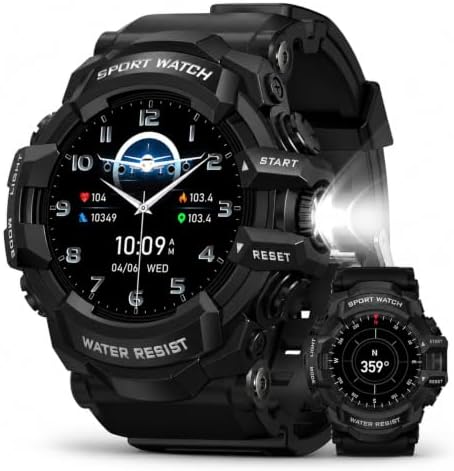 Military Smart Watch for Men (Answer/Make Call), iOS & Android by MIDDOW