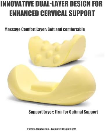Bespilow Cervical Neck Pillow for Pain Relief, Dual-Layer Memory Foam Orthopedic Contour Pillow for Office,Travel, Ergonomic Neck Support for Back Sleepers,Cooling Breathable Case (US Design Patented) - Image 2