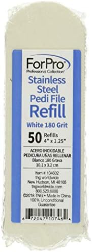 ForPro Professional Collection Stainless Steel Pedi File Refill, 180 Grit, White, EZ-Strip Peel Pedicure Refill Pads, 1.25” W x 4” L, 50-Count (Pack of 2) - Image 2