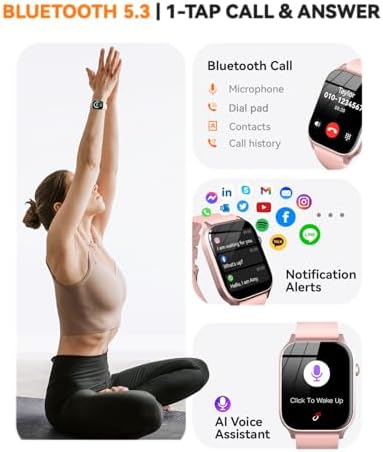 Smart Watches for Women Men, Fitness Tracker Watch with 110 Sports Modes, Step Counter/Sleep Monitor/Pedometer, IP68 Waterproof, Bluetooth Call & Music Control Smartwatch for iPhone/Android - Image 2