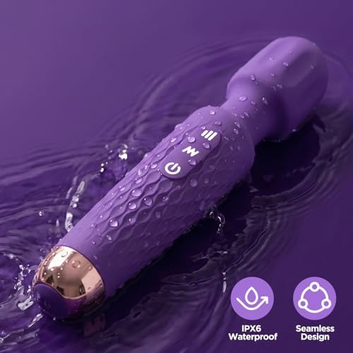 Personal Massager - 4H Max Runtime & Ultra-Quiet - Waterproof - 20 Modes 8 Speeds for Deep Tissue Back Massage, Post-Workout Recovery and Neck Muscle Relaxation(LX-Darkpurple) - Image 4