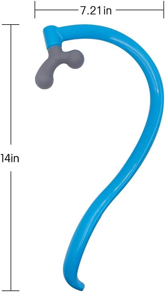 Portable Self Massage Tool - Portable Trigger Point Therapy for Back and Neck, 7.21*14in Lower Back Massager, Myofascial Release Tool & Deep Tissue Muscle Massage Stick, Shoulder Leg Feet Blue - Image 3