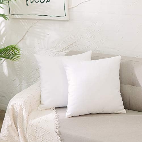 White Pillow Case Square Decorative Throw Cushion Cover Pillowcase with Smooth Hidden Zipper for Sofa Bed Car 22" x 22 " - Image 4