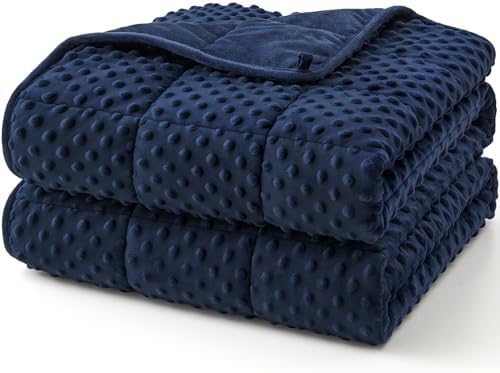 Topcee Weighted Blanket King Size (20lbs 80"x87"), Minky Dots Heavy Blanket for Woman, Man Sleeping, Soft, Cozy and Cooling Weighted Throw Blankets, Machine Washable, Blue by Topcee%E2%80%94ForYourGoodSleep