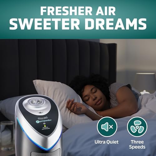 GermGuardian HEPA Air Purifier - Large Room Air Purifier for Bedroom, Office, Dorm, and Home - Filters Pet Dander, Dust, Pollen, Smoke, Scents - AC48252PK - 22" Tower - Gray - 2-Pack - Image 6