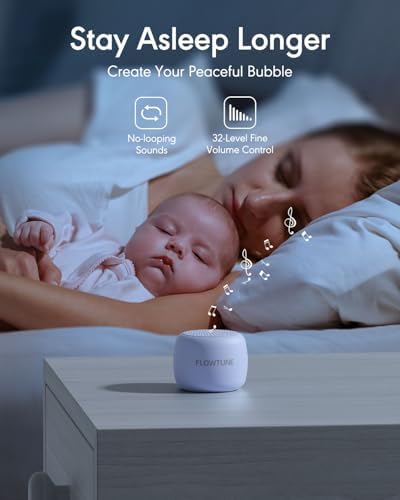 FLOWTUNE Sound Machine White Noise Machine for Baby Adults, 18 Non-looping Sounds, Timer, Memory Function, Portable Sleep Sound Therapy Gift (Purple) - Image 3
