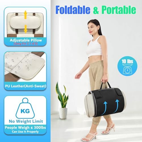 Full Body Massage Mat, 3D Body Stretching & Lumbar Traction, Back Heating, Traction Up & Down, Curve Stretch, Twist Left & Right, 4 Modes 3 Intensities 3 Heat Levels, PU Leather, Foldable, Fit 5'1-6'0 - Image 5