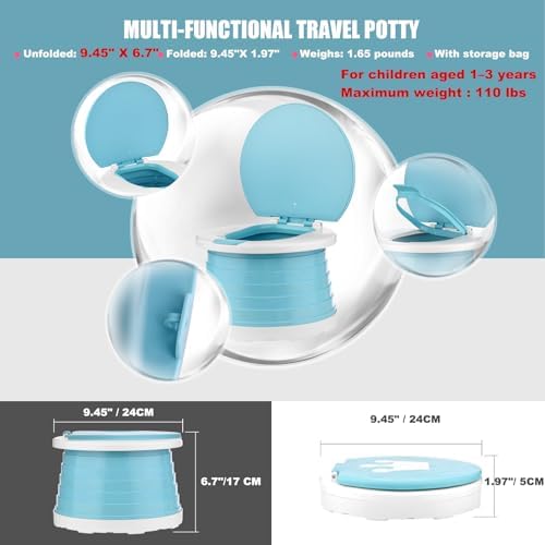 Portable Potty for Toddler Travel Foldable Potty Seat for Toddler Training Toilet for Kids Boys Girls Car On The Go Potty Travel Toilet Chair for Camping Park Indoor/Outdoor - Image 2