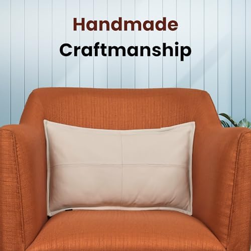 LL LEATHER LOVERS 100% Lambskin Leather Pillow Cover - Sofa Cushion Case - Decorative Throw Covers for Living Room & Bedroom, White Box Pack of 2-20X28 Inch - Image 3