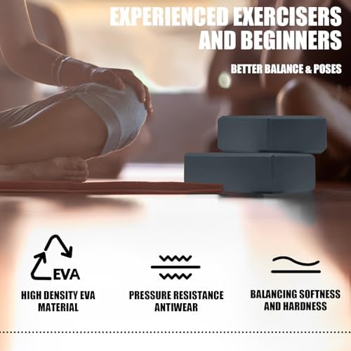 Septo 2 Pcs Yoga Blocks, 9x6x3 Inch Foam Blocks for Pilates - Image 5