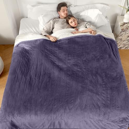 ESTINGO Electric Blanket Queen Size, 84"x90" Queen Heated Blanket with Dual Control of 5 Heating Levels & 10 Hours Auto Off, Fast Heating Blanket with OverHeat Protection, Lavender Purple by ESTINGO-EnjoyToastyWarm