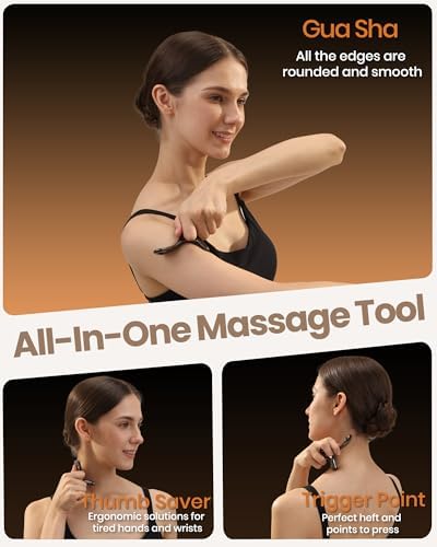 lifechill Trigger Point Massage Tool for Deep Tissue Pain Relief, Gua Sha & Muscle Scraper Tool for Full Body, Thumb Saver Acupressure Tool Relieve Plantar Fasciitis, Black - Image 2