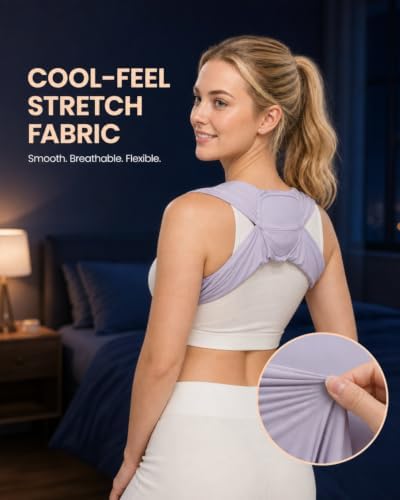 Women's Ice Silk Sleep Posture Corrector, Adjustable Night Upper Back Brace - Image 3