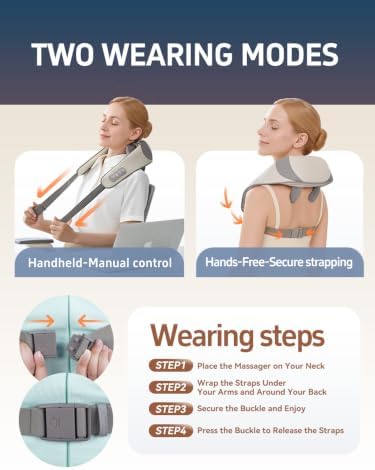 Cordless Neck and Shoulder Massager with Heat, 6D Shiatsu - Image 6
