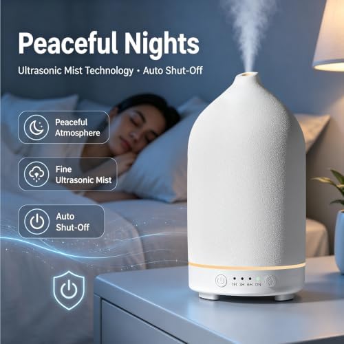 Gooamp 200ML Ceramic Essential Oil Diffuser for Home, Stone Diffuser - Image 5