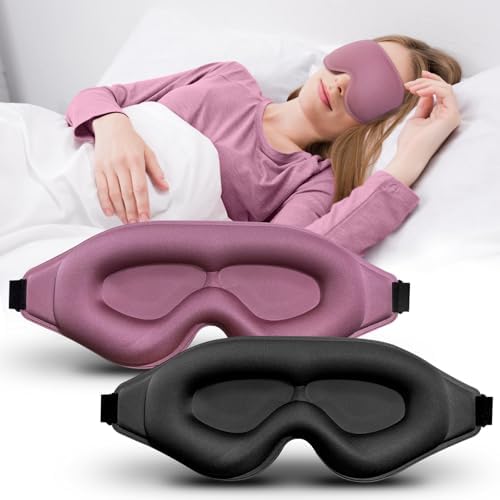 3D Advanced Eye Mask for Sleeping，Ultra Delicate Soft Skin Friendly Eye mask，100% Blackout Sleep Eye Mask for Sleep, Eyelash Extension Sleep mask by Awonderfulbeginning