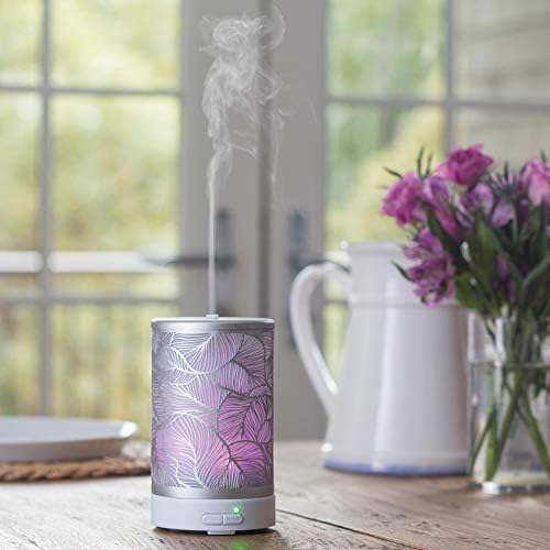 Airome Silverleaf Medium Essential Oil Diffuser|100 mL Humidifying Ultrasonic Aromatherapy Diffuser 8 Colorful LED Lights, Intermittent & Continual Mist, Auto Shut-Off - Image 2