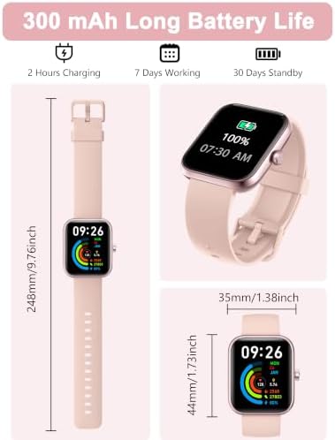 KALINCO Smart Watch Women Men, 1.83" Alexa Fitness Tracker, Heart Rate, Sleep, Stress Monitor, IP68 Waterproof Swimming Smartwatch, Make/Answer Calls, Compatible with iOS & Android - Image 6