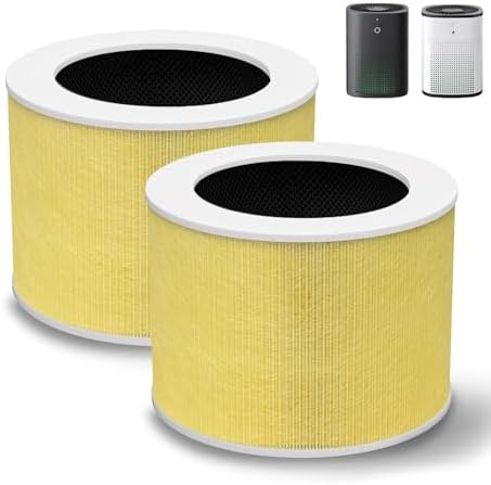 HY1800 Upgraded Replacement Filter Compatible with Honeyuan/Loytio/CHIVALZ/MORENTO/AYAFATO/IOIOW HY1800 Air Purifier, 3-in-1 H13 Grade True HEPA Upgraded Activated Carbon Filter, Yellow 2 Pack by AirFilter