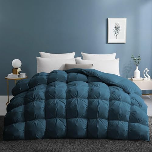 UNIKOME King Size Goose Feather Down Fiber Comforter Duvet Insert, Navy by UNIKOME