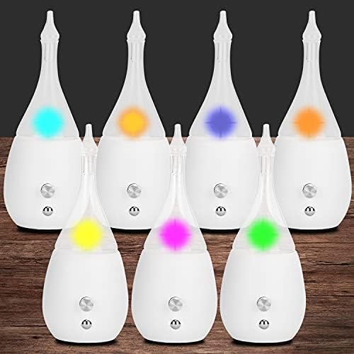 Lychee Essential Oil Diffuser Humidifiers, Quiet Diffuser, Small Aromatherapy Diffuser,7 Colors Light Adjustable with Wood Grain Base for Home Bedroom Office Yoga Nice Gift (White) - Image 2
