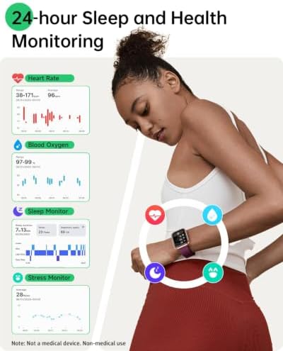 Smart Watches for Women, 1.83" Alexa Smart Watch for Android Phones & iPhones with Calls/Messages, 120+ Sport Modes Fitness Watches for Women Men with Heart Rate Monitor, Sleep/Activity/Health Tracker - Image 3