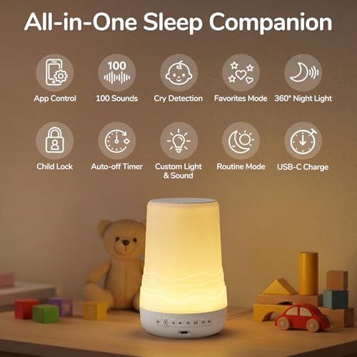 Mewaii White Noise Sound Machine, Newborn Baby Gifts, 100 Soothing Sounds - Image 6