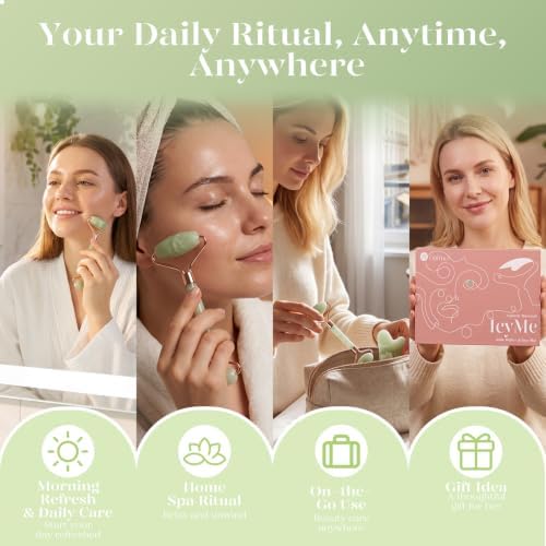 BAIMEI IcyMe Jade Roller & Gua Sha Facial Tool Set for Face Depuffing - Image 5
