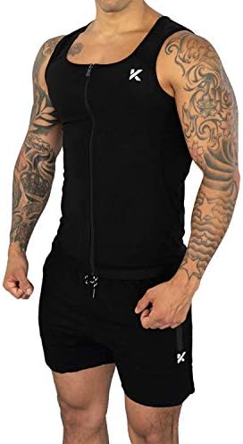 Kewlioo Men's Heat Trapping Zipper Sweat Enhancing Vest - Sauna Suit Shirt Compression Vest Shapewear Top for Gym Exercise - Image 2
