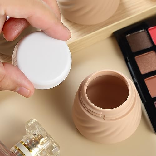 Gemice Silicone Cream Jars TSA Approved Travel Size Containers with Clear Bag, Leak-proof Travel Accessories with Lid for Cosmetic Face Body Hand Cream (4 Pack) - Image 3