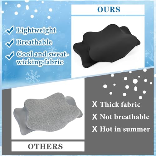 Hahafelt Cooling Cervical Pillowcase Cover with Envelope Closure (Only Pillow Case) Ergonomic Neck Pillowcase Smooth Soft Cool Pillow Cover for Side Back Stomach Sleepers(Black,Standard Size) - Image 4