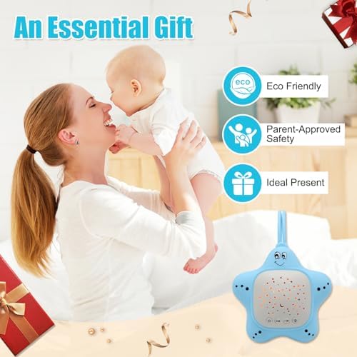 Portable Baby White Noise Sound Machine with Sleep Soothing Star Projector - Image 6