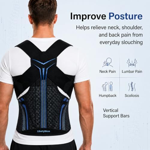 Back Brace Posture Corrector for Men, Adjustable Full Back Support Brace - Image 2