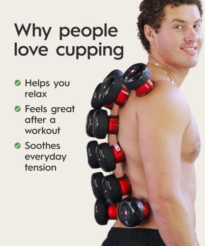 REVO The Original 4-in-1 Smart Cupping Therapy Massager, Red Light Therapy for Targeted Pain Relief, Knots, Aches, Muscle Soreness, Circulation & Tighter Skin, Portable Cupping Kit (Four Pack) - Image 5