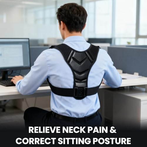 Posture Corrector for Men & Women,back posture corrector for men,posture brace,back straightener posture corrector,Adjustable Upper Back Shoulder Brace, Back Straightener for Neck, Spine Alignment, Improve Posture, Comfortable & Breathable,S/M - Image 4