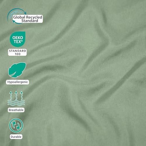 ZPECC Bulk Flat Sheets Only King Size 6 Pack, Easy Sort Top Bed Sheet by Color-Coded Label, Soft Durable Brushed Microfiber Fabric Hotel Airb&bs Essentials for Hosts, 105"x102", Sage Green - Image 4