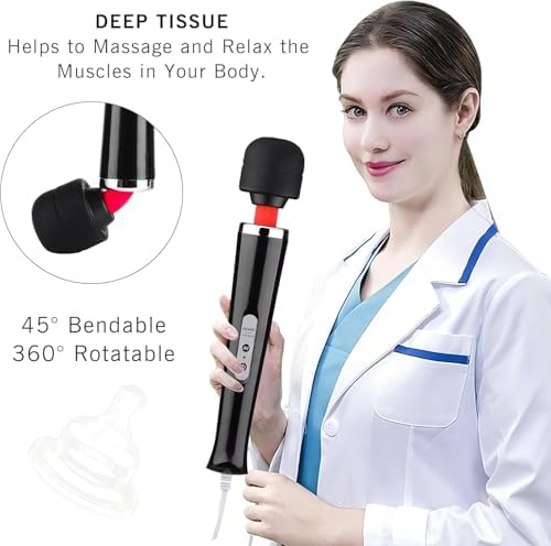 AEVEONE Personal Massage Device - Handheld Vibration Massager - Powerful Wired Wand - Best for Travel - Magic Stress Away - Perfect on Back Legs Hand Pains and Sports Recovery - Black - Image 6
