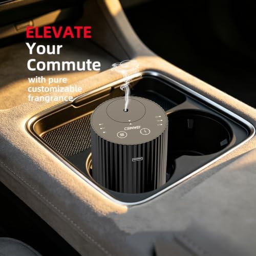 Waterless Essential Oil Diffuser, Portable Car Diffuser with Rechargeable Battery, Cordless Aromatherapy Diffuser for Home Office Bedroom, USB-C Nebulizing, 600 Sq Ft Coverage (Black) - Image 3