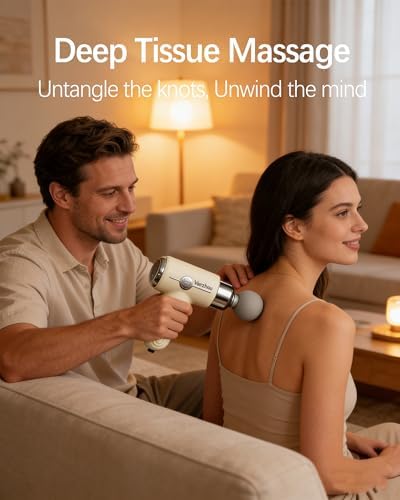 Mini Massage Gun Deep Tissue, Portable Handheld Massage Gun for Muscle Recovery, Quiet Percussion Massager with 9 Heads, Lightweight USB-C Rechargeable Massage Gun for Travel, Gym & Office - Image 7
