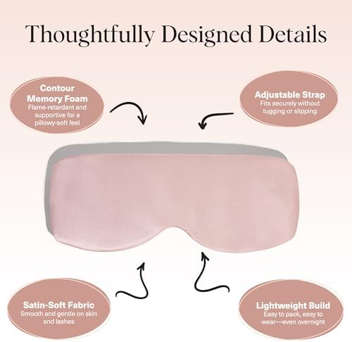 Kitsch Contour Satin Sleep Mask | Eye Masks for Sleep - Blush - Image 4