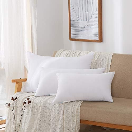 Acanva Premium Throw Pillow Inserts with Microfiber Filled, Lumbar Support Decorative Stuffer for Sofa Bed Couch & Chairs, 16x26, 2 Count, White - Image 5