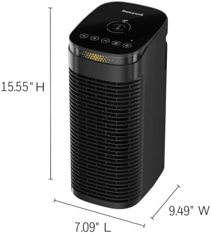 Honeywell InSight HEPA Air Purifier for Medium Rooms (100 sq ft). Allergen Reducer for Wildfire/Smoke, Pollen, Pet Dander & Dust. Air Quality Indicator and Auto Mode - Black, HPA080 - Image 2