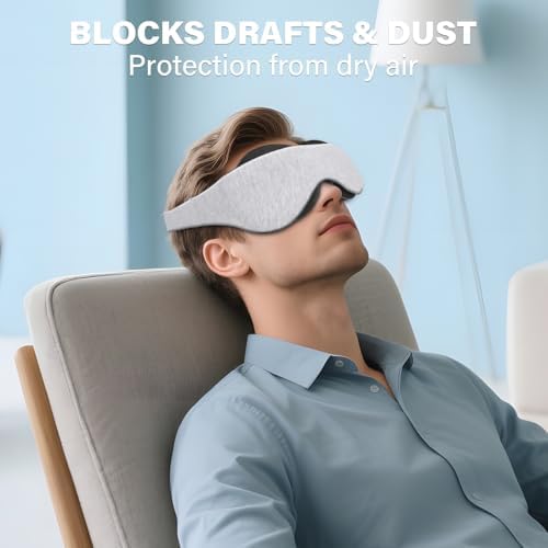 Sleep Mask for Dry Eyes, 100% Blackout Hydrating Sleeping Mask Grayish - Image 6