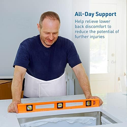 BodyMed Sure-Fit™ Two-Pull Lumbosacral Support, White, X-Large – Lower Back Stabilizer – Secure Lumbar Wrap to Support & Stabilize Core Muscles – All-Day Support at Home, In the Office, & Gym - Image 4